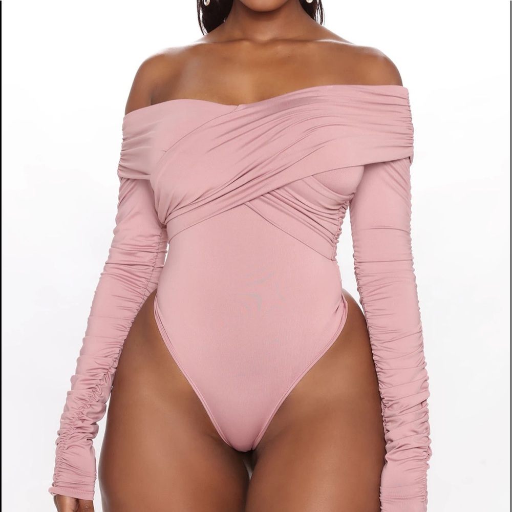 Dusty Rose wrap bodysuit